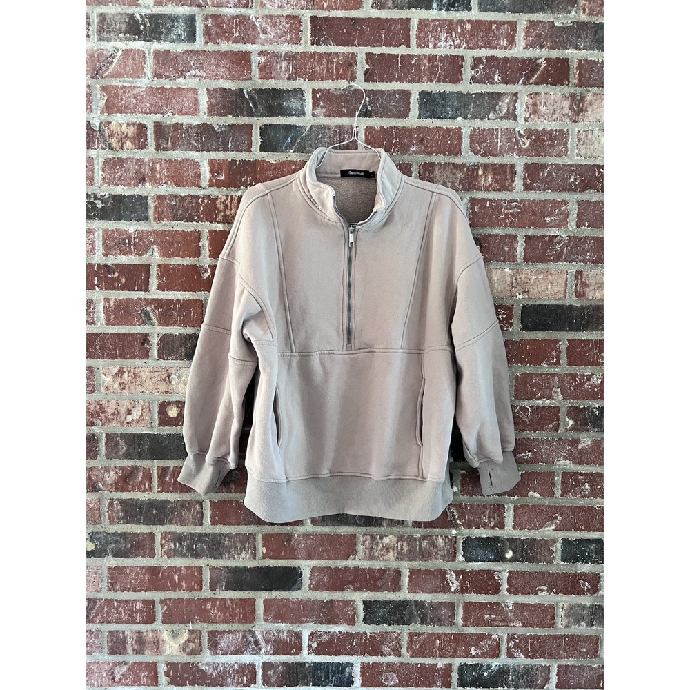 AUTOMET Half Zip Sweatshirts Cropped Fleece Womens Quarter Zip Up  Large